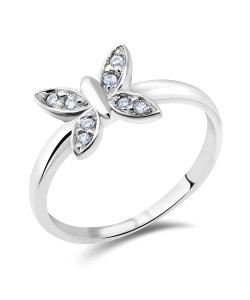 Cute Butterfly Silver Ring NSR-454